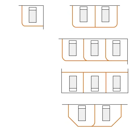 Five options for bed privacy track layouts